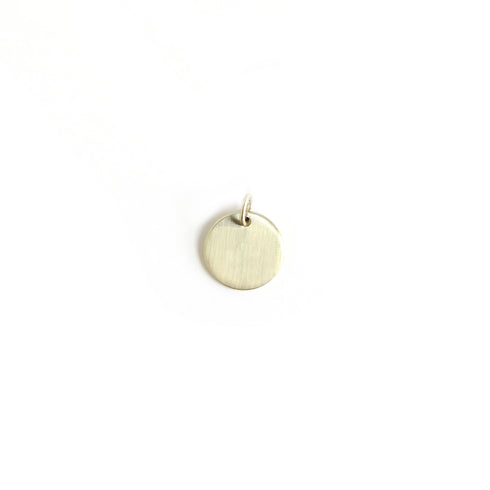 Disc Pendant Charm in Yellow Gold