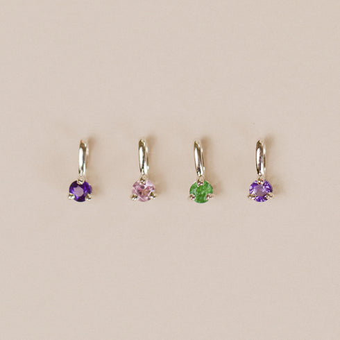 Three Claw Mini Tanzanite Pendant Charm in Silver