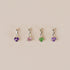 Three Claw Mini Emerald Pendant Charm in Silver