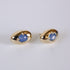 Sapphire Cabochon Dome Earring Studs in Yellow Gold