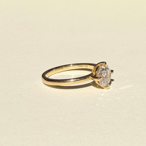Twisted Four Claw Round Lab Grown Diamond Ring