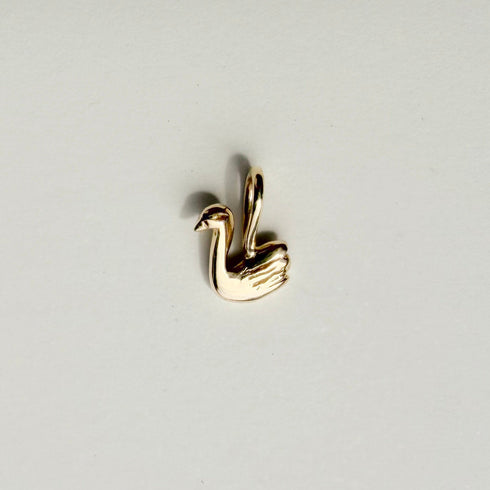 Swan Charm in Yellow Gold