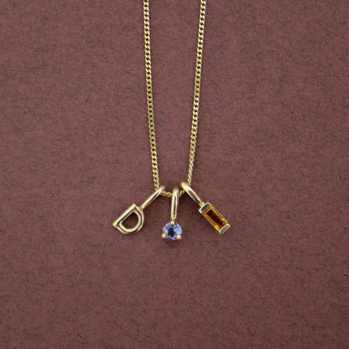 E ~ Alphabet Charm in Yellow Gold