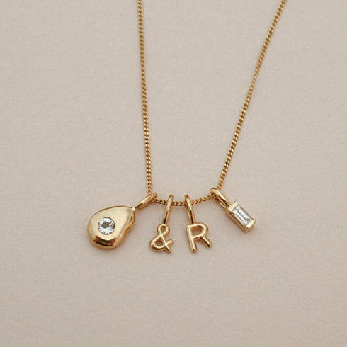 D ~ Alphabet Charm in Yellow Gold