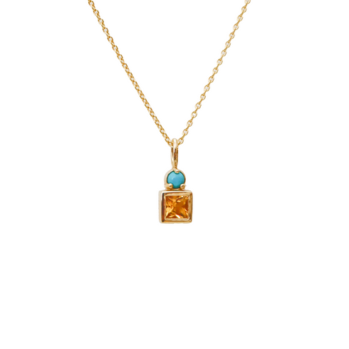 Citrine and Turquoise Pendant