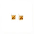 Princess Cut Citrine Stud Earrings in Yellow Gold