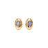 Sapphire Cabochon Dome Earring Studs in Yellow Gold