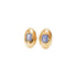 Sapphire Cabochon Dome Earring Studs in Yellow Gold
