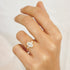 Bezel Set Oval Lab Grown Diamond Trilogy Ring