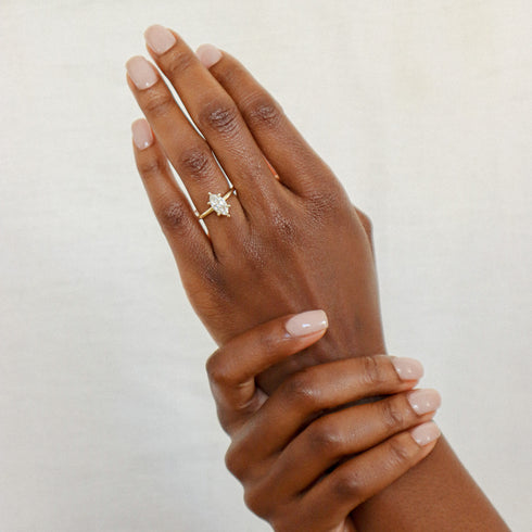 Six Claw Marquise Lab Grown Diamond Ring