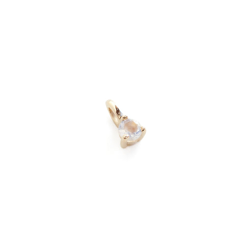 Three Claw Mini Birthstone Pendant Charm in Yellow Gold