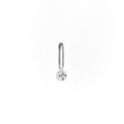 Moonstone Dot Pendant Charm in Silver
