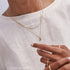 Six Claw Moonstone Cabochon Pendant Charm in Yellow Gold