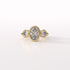 Bezel Set Oval and Round Lab Grown Diamonds Trilogy Ring