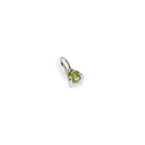 Three Claw Mini Peridot Pendant Charm in Silver