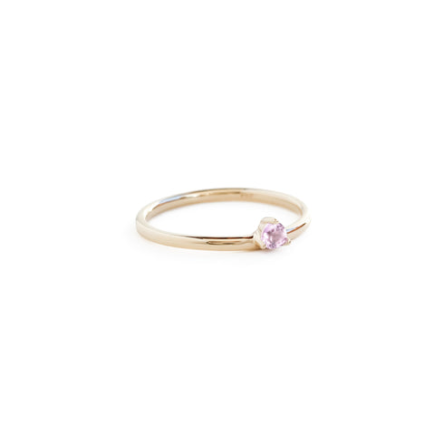 Three Claw Mini Amethyst Ring in Yellow Gold