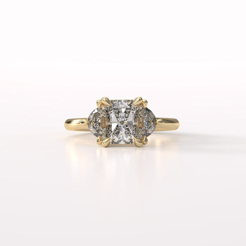 Radiant and Half Moons Lab Grown Diamonds Trilogy Ring