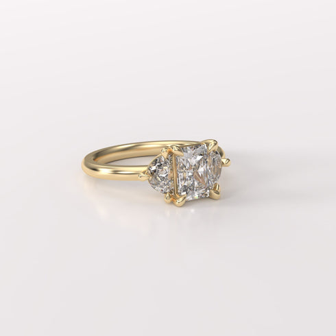 Radiant and Half Moons Lab Grown Diamonds Trilogy Ring