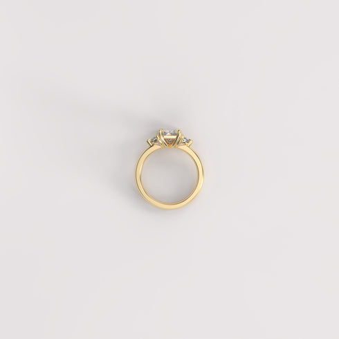 Radiant and Half Moons Lab Grown Diamonds Trilogy Ring