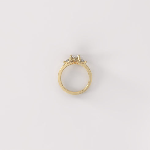 Oval and Half Moons Trilogy Lab Grown Diamond Ring