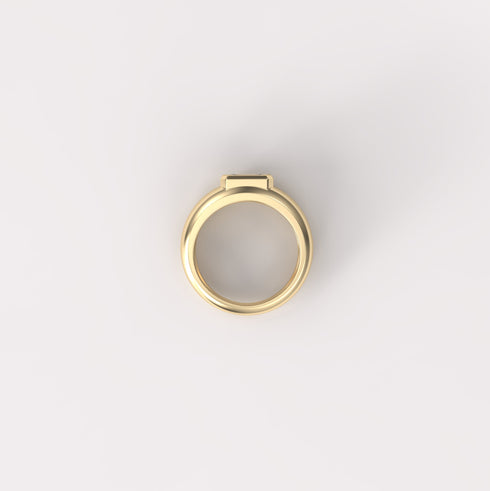 Emerald Cut Lab Grown Diamond Sculpted Band Ring