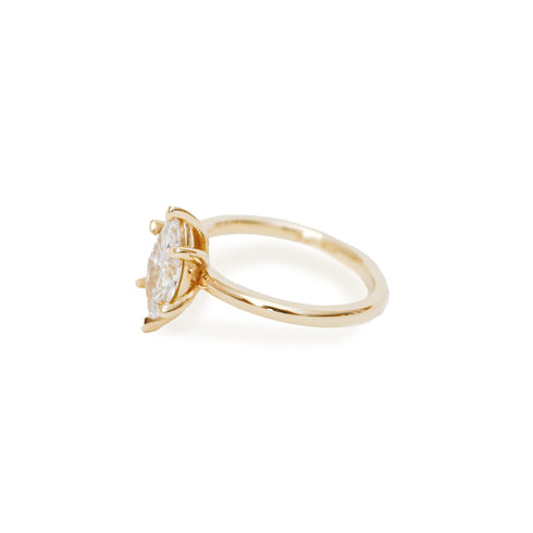 Six Claw Marquise Natural Diamond Ring