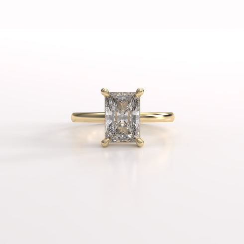 Four Claw Radiant Lab Grown Diamond Ring