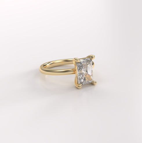 Four Claw Radiant Lab Grown Diamond Ring