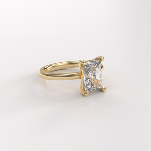 Four Claw Radiant Lab Grown Diamond Ring
