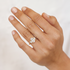 Oval and Half Moon Lab Grown Diamonds Trilogy Ring