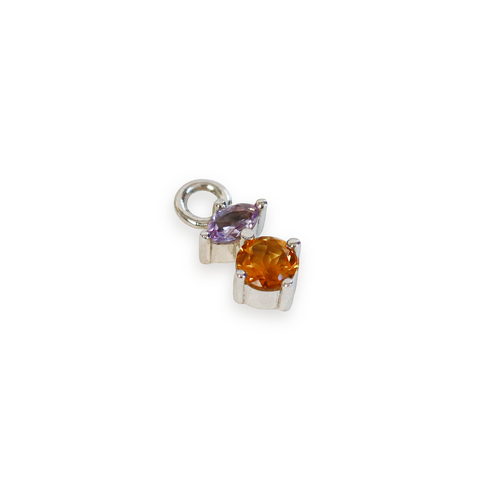 Suncatcher Sleeper Charm Two: with Citrine & Amethyst in Silver