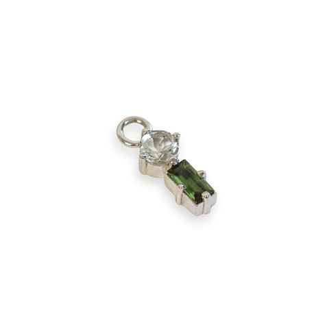 Suncatcher Sleeper Charm One: with Prasiolite & Tourmaline in Silver