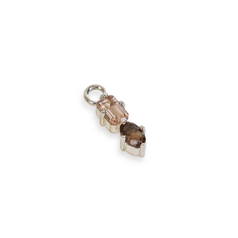 Suncatcher Sleeper Charm Three: with Morganite & Smokey Quartz in Silver