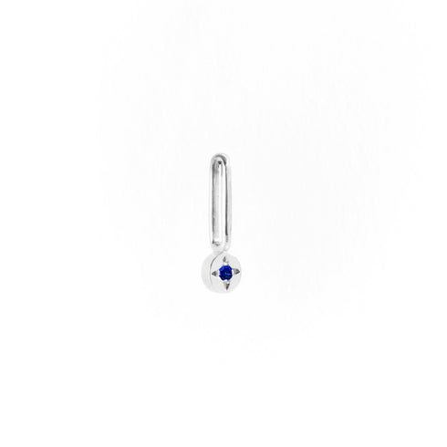 Birthstone Dot Pendant Charm in Silver