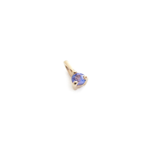 Three Claw Mini Birthstone Pendant Charm in Yellow Gold