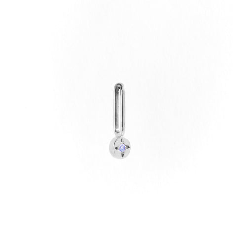Birthstone Dot Pendant Charm in Silver