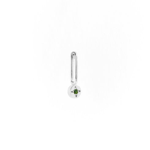 Tourmaline Dot Pendant Charm in Silver