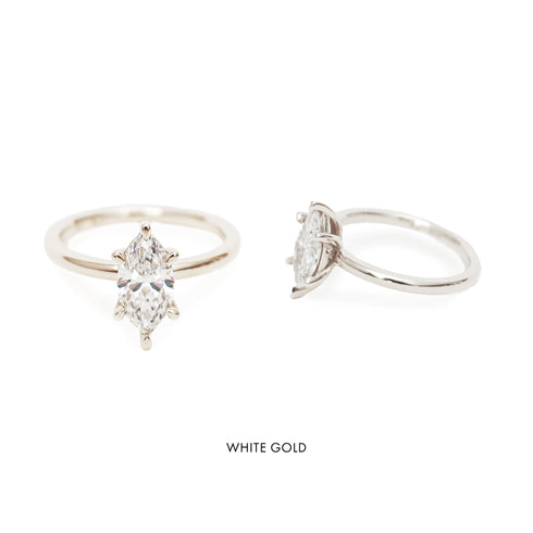 Six Claw Marquise Lab Grown Diamond Ring