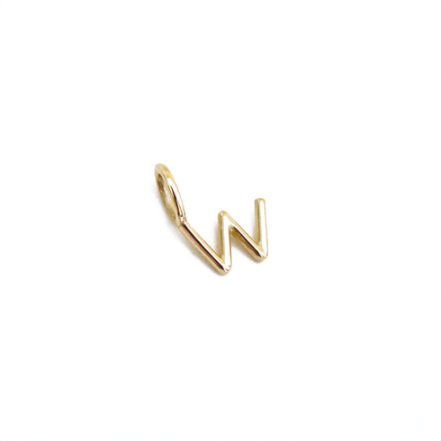 W ~ Alphabet Charm in Yellow Gold