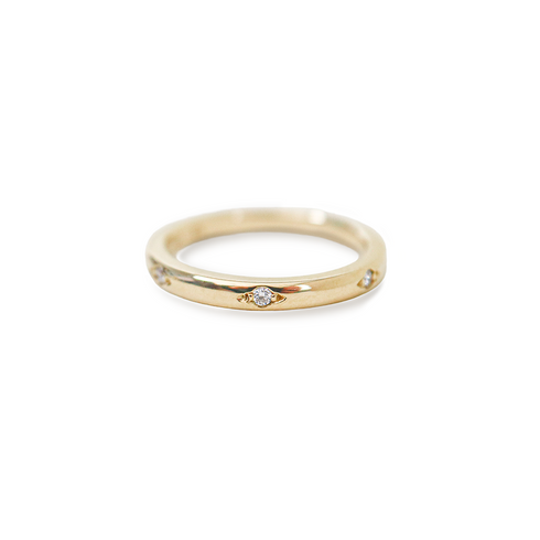 Pave Set Three Diamond Band
