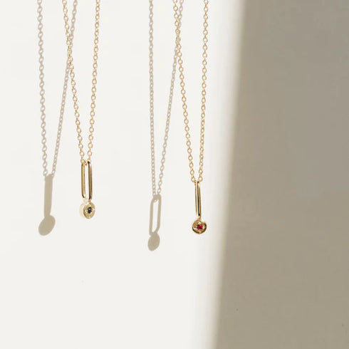 Amethyst Dot Pendant Charm in Yellow Gold