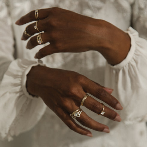 Luna ~ Four Claw Princess Cut Diamond Ring