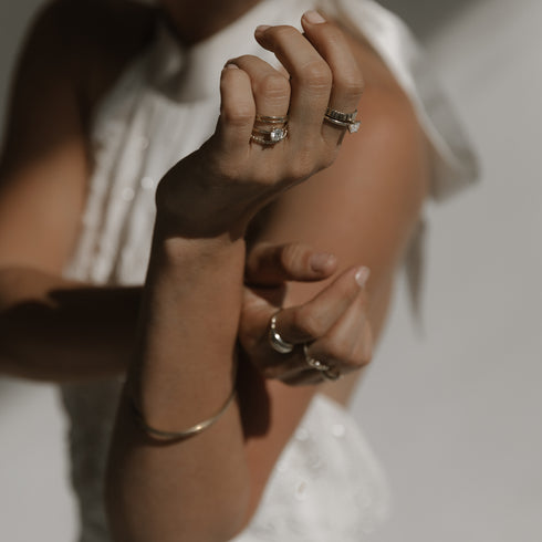 Luna ~ Four Claw Princess Cut Diamond Ring