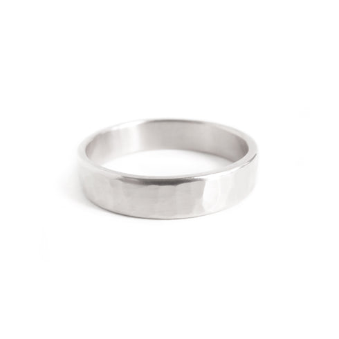 Men's Hammered Band in Silver