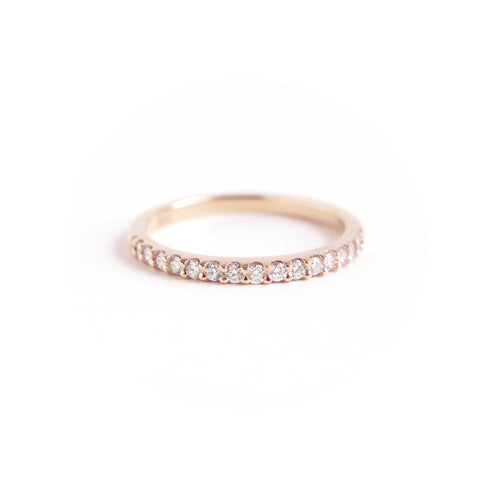 Shared Claw Half Eternity Band in Rose Gold