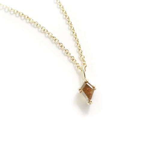 Orange Yellow Kite Shaped Diamond Pendant