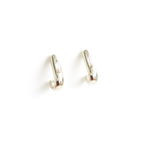 The Hera Huggie Earrings ~ Lab Grown Diamonds ~ White Gold