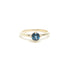 Four Claw Round Blue Topaz in Yellow Gold