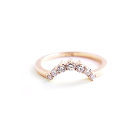 Tapering Diamond Arch Band in Rose Gold
