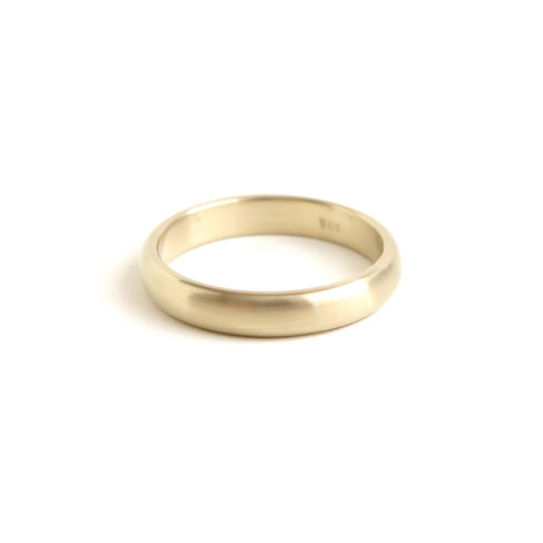 Men's Half Round Band in Yellow Gold
